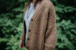 Happy French Gang Gaston Undyed Aplaca Cardigan - Caramel  - Thumbnail 8