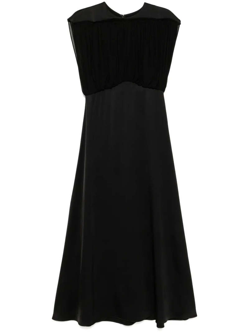 black tie midi dress Black Pleated Sash Tie Midi Dress – PinkBlush