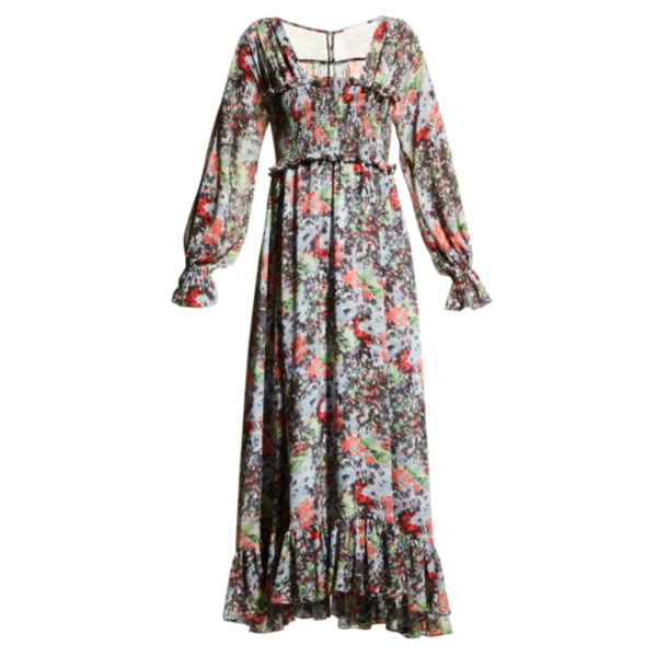 fitted lace wedding dress Cinq à Sept Genevieve Side Cutout Velvet Gown in Calla Lily