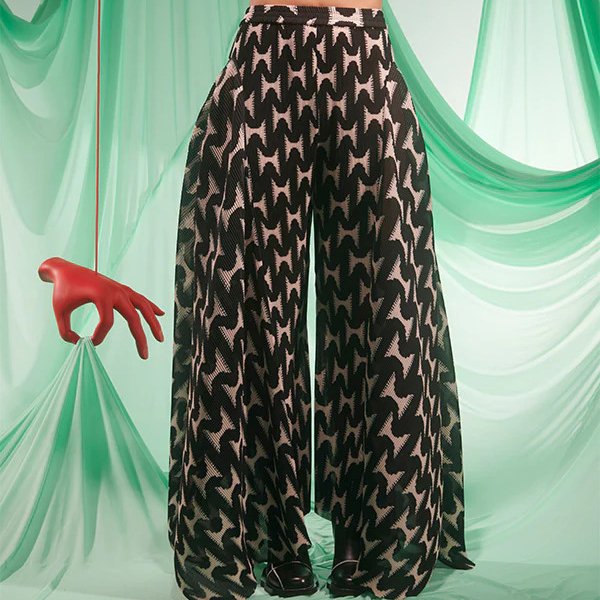 Henrik Vibskov Wrist Plisse Pants - Black/White Jazz Hands