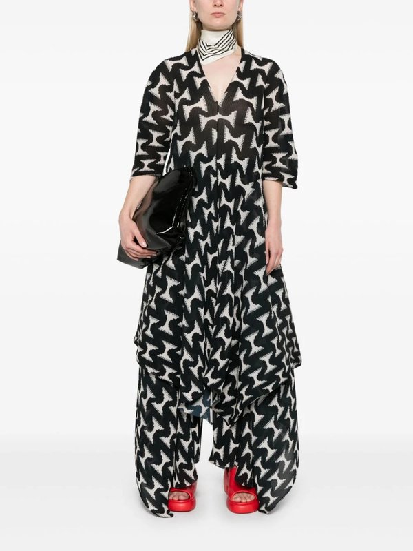 Henrik Vibskov Wrist Plisse Pants - Black/White Jazz Hands