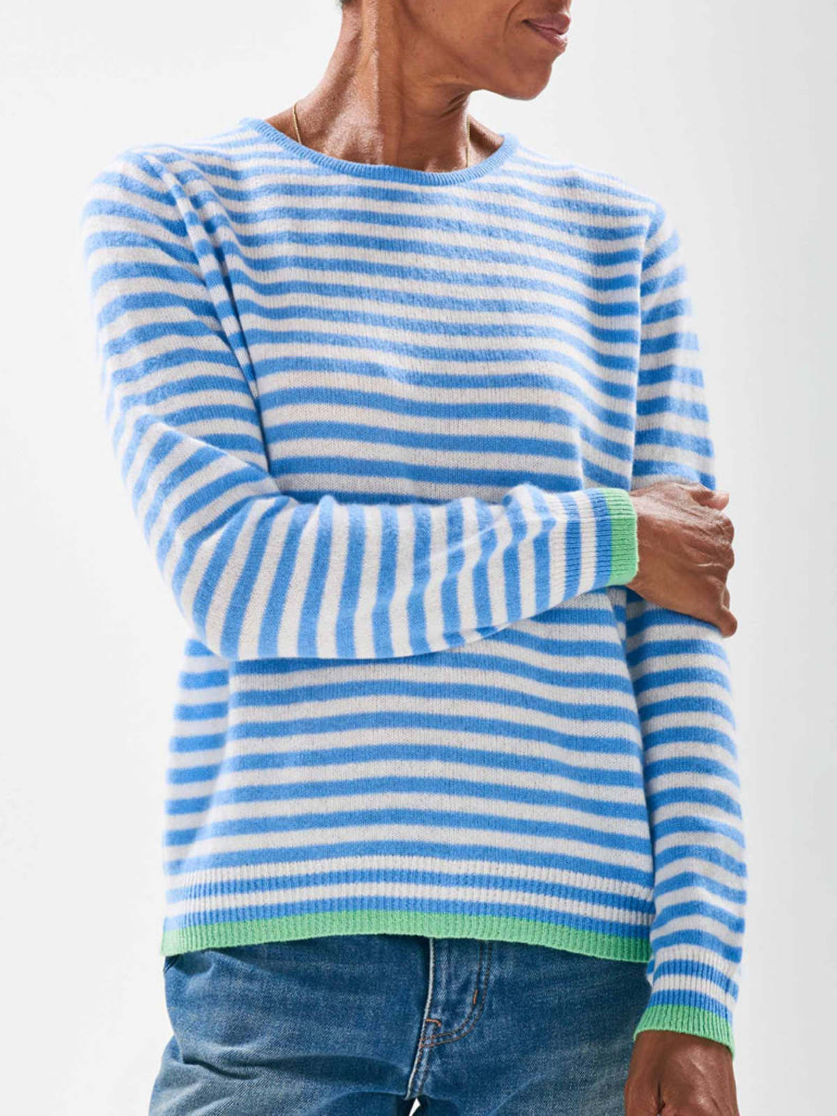 Jumper 1234 Little Stripe Crew - Sky Lily Apple - Image 2 of 2