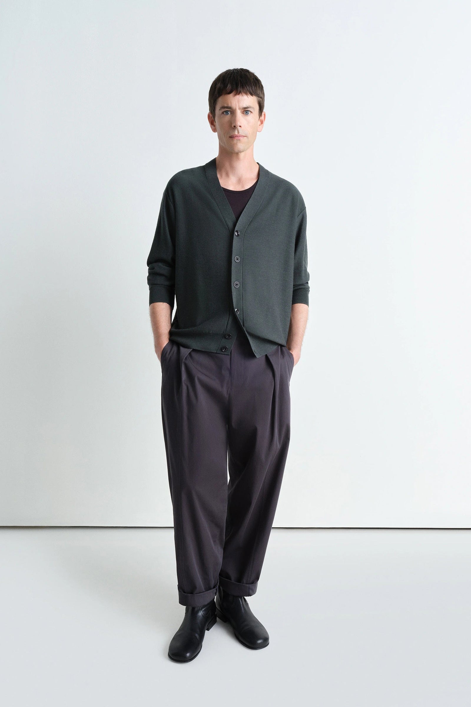 トップス lemaire twisted cardigan S Dark Cacao Twisted Cardigan With Scarf | LEMAIRE