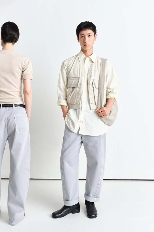 Lemaire Twisted Belted Pants - Snowy Blue Grey | Garmentory