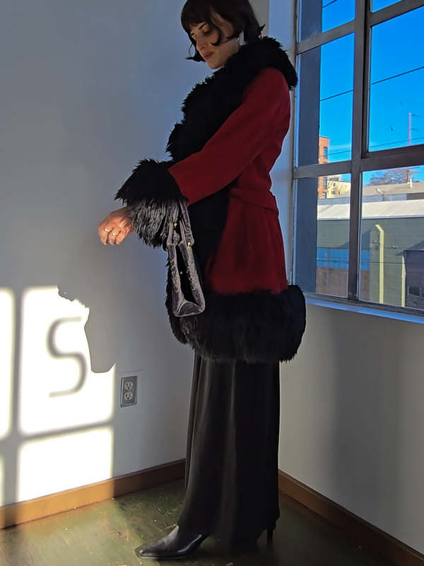 Vintage Merlot Suede Penny Lane Coat