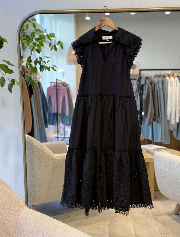 Sea NY Marja Embroidery Flutter Sleeve Dress on Garmentory Sea NY Marja Embroidery Flutter Sleeve Dress on Garmentory