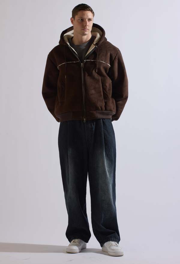 The NKC Store Cacao Sherpa Hoodie - Brown