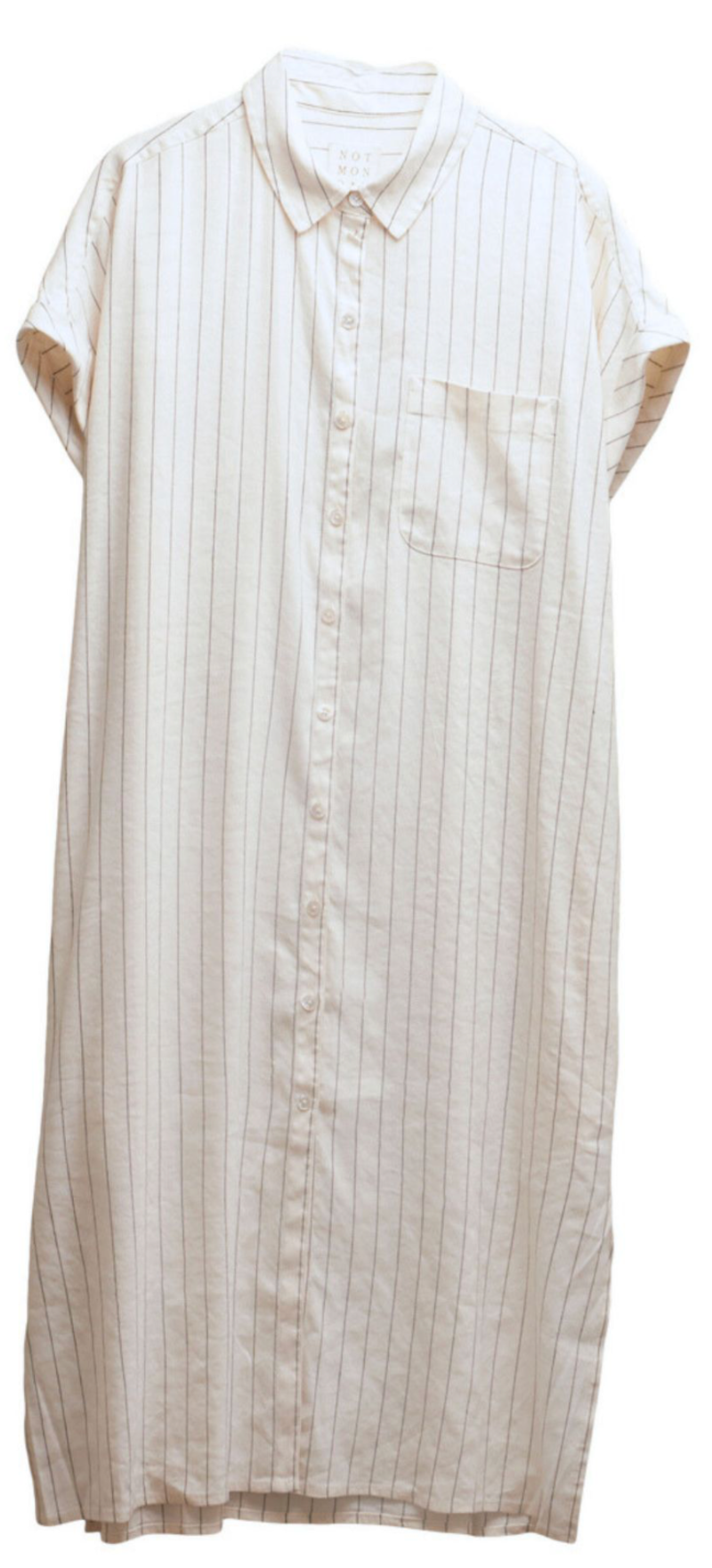 Not Monday Caroline Shirtdress - Ivory & Black Stripe Not Monday Caroline Shirtdress - Ivory & Black Stripe