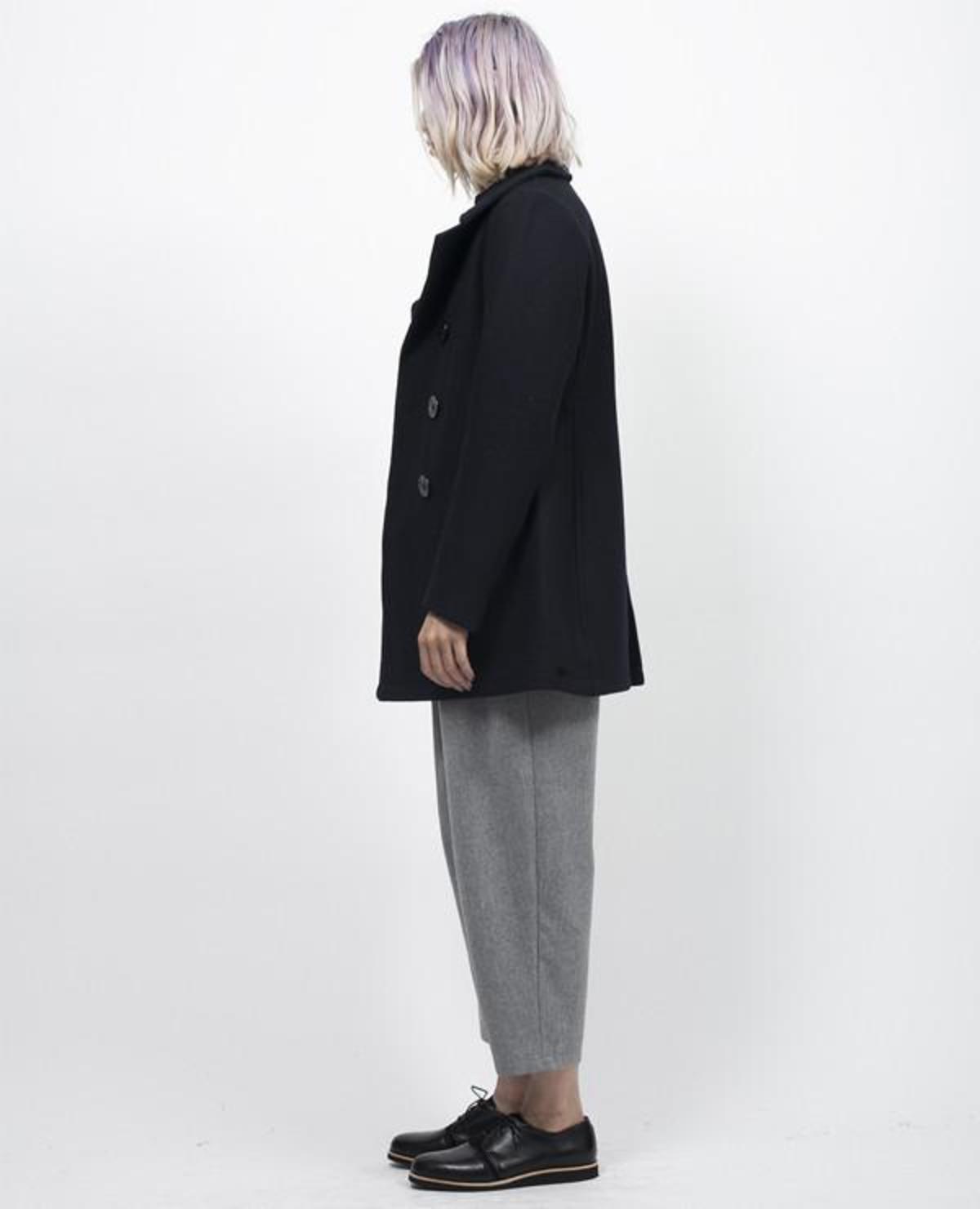 未使用　FIDELITY WOMENS SHORT 4B PEACOAT M Pea Coat Womens 16 Black FIDELITY OUTERWEAR Wool Peacoat