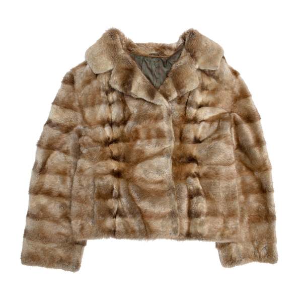 Schommertz 60s Patchwork Panel Notch Lapel Cropped Mink Fur Jacket - Brown