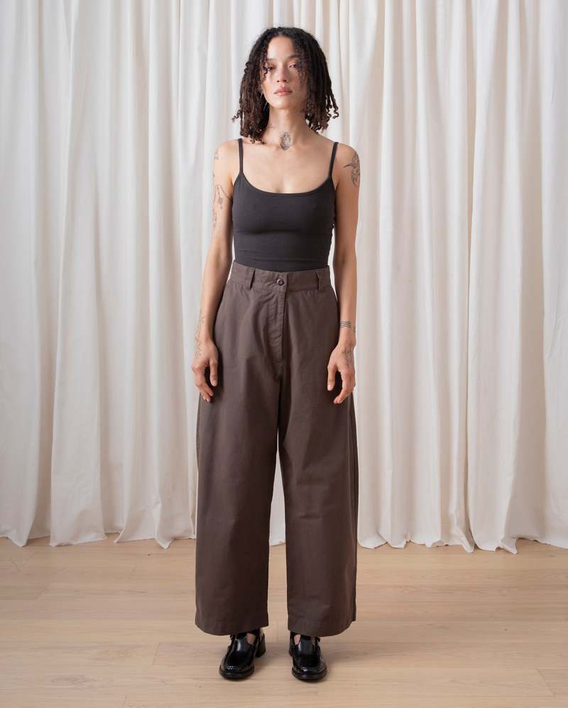 Ali Golden Loose Barrel Pant - Dark Taupe Ali Golden Loose Barrel Pant - Dark Taupe