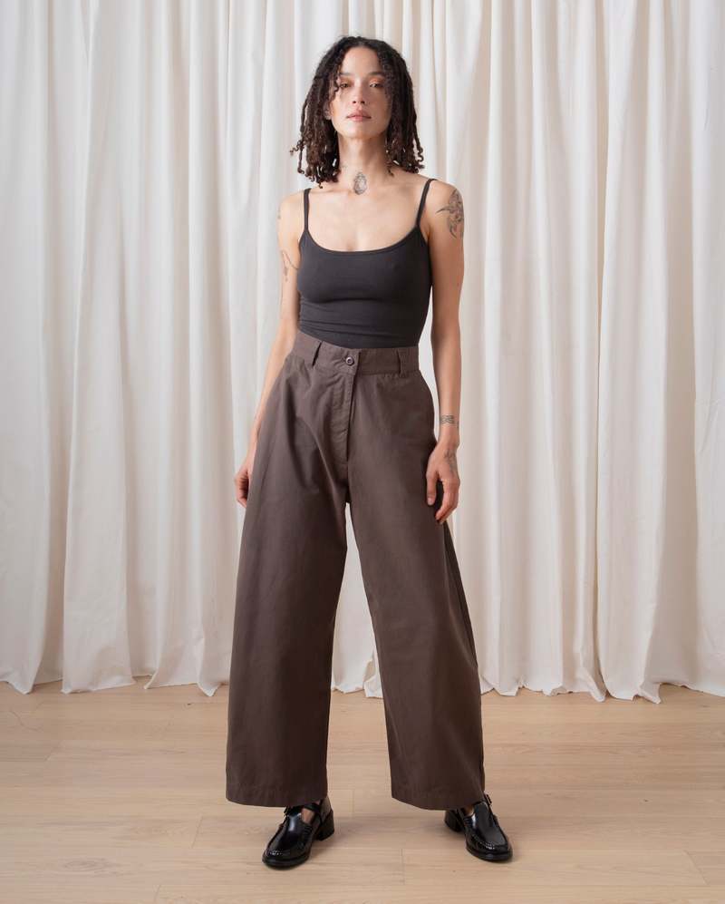 Ali Golden Loose Barrel Pant - Dark Taupe Ali Golden Loose Barrel Pant - Dark Taupe