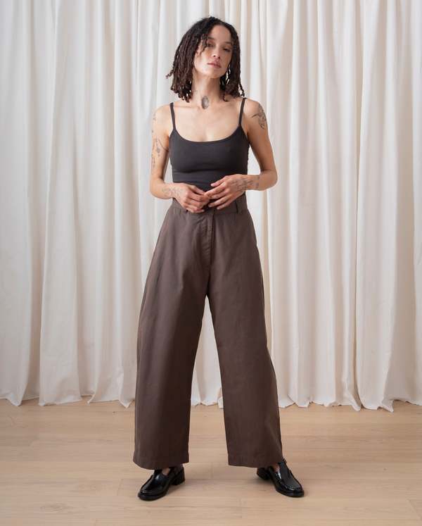 Ali Golden Loose Barrel Pant - Dark Taupe Ali Golden Loose Barrel Pant - Dark Taupe