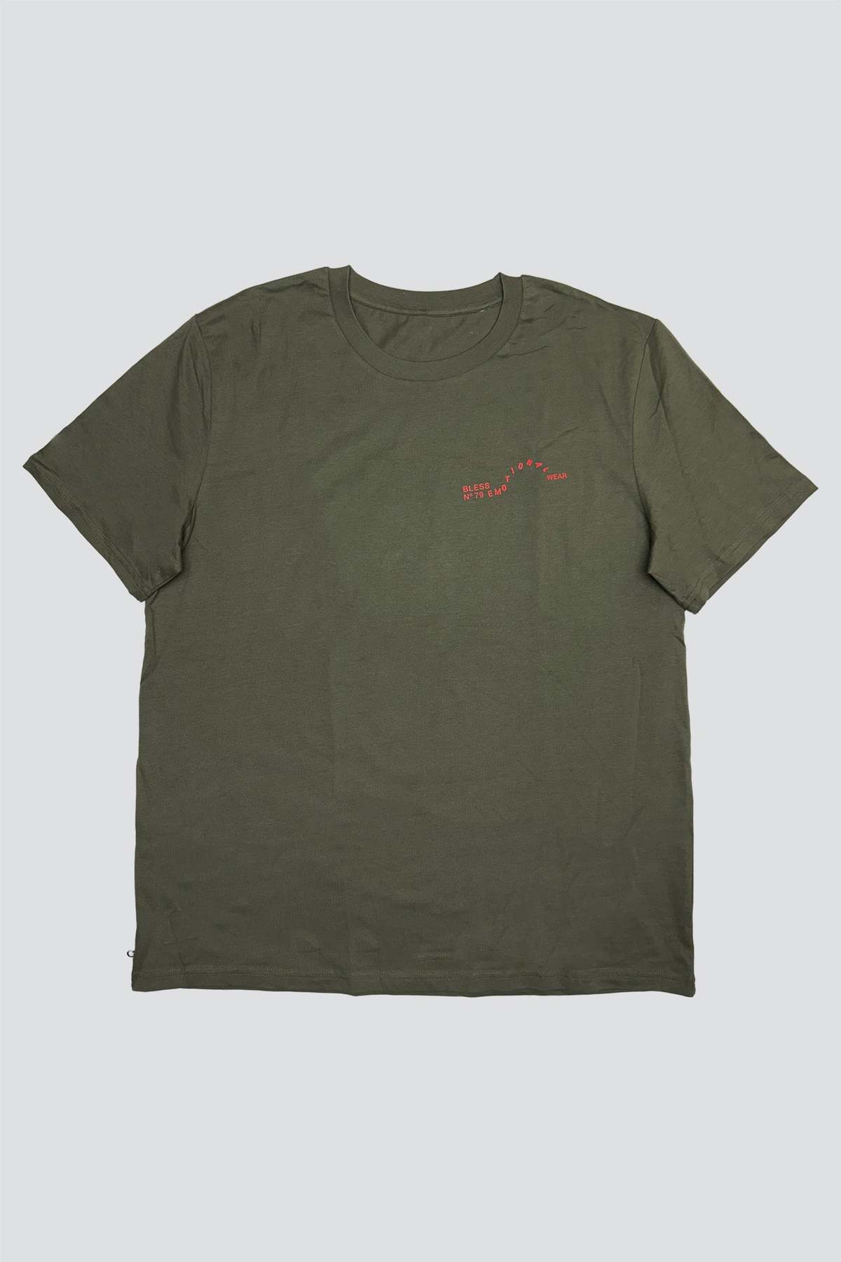 BLESS 5311 Multicollection V T-Shirt - Khaki Brown/Red