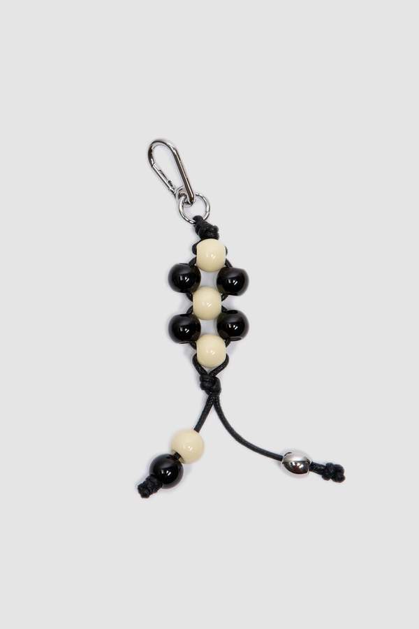 Lemaire Beaded Key Ring - Black/White | Garmentory