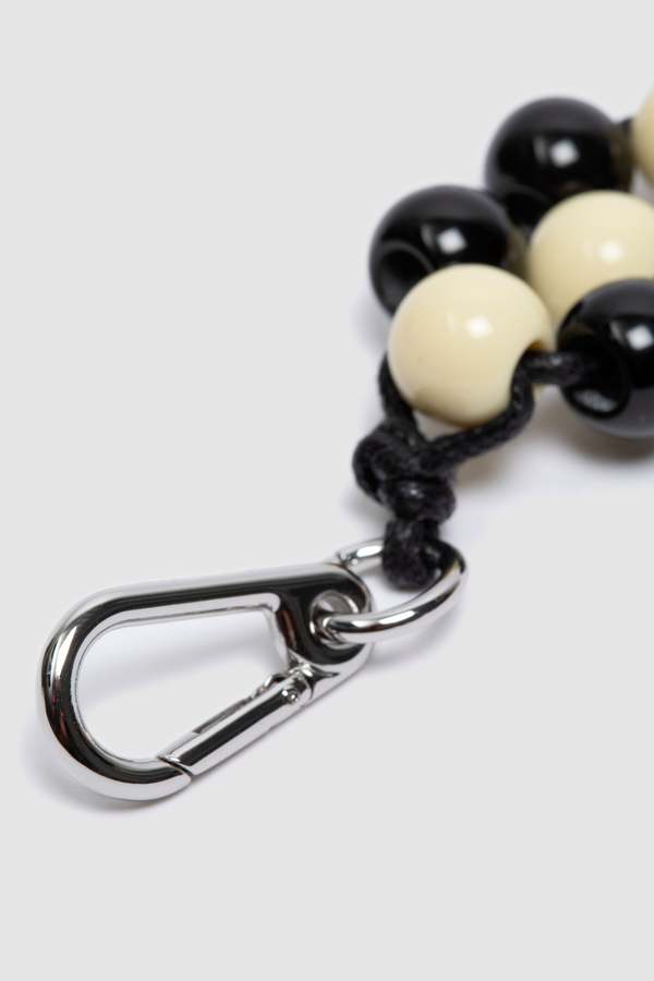 Lemaire Beaded Key Ring - Black/White | Garmentory