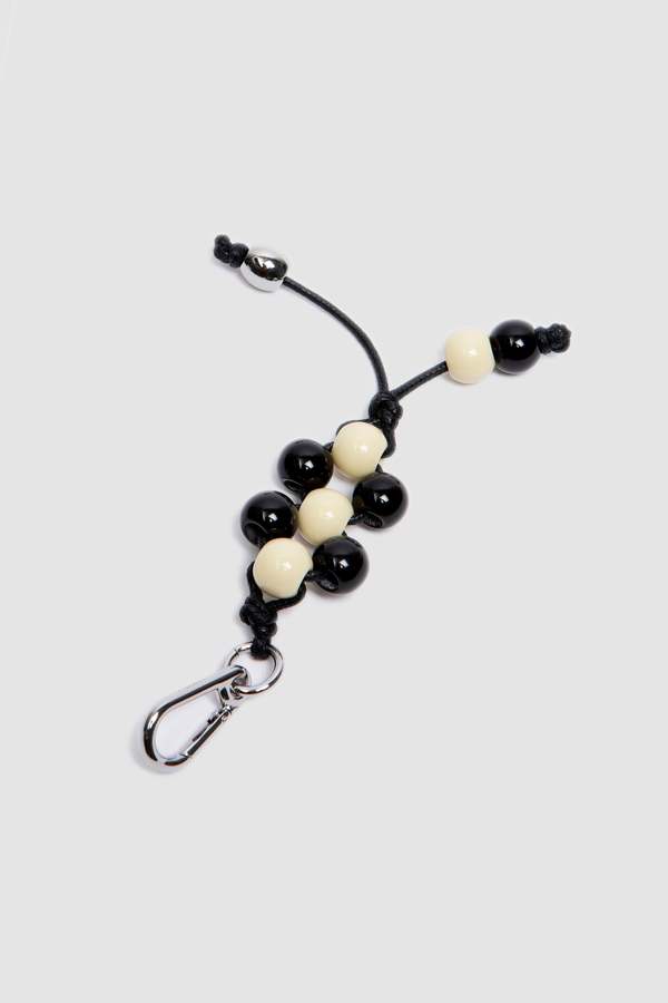 Lemaire Beaded Key Ring - Black/White | Garmentory