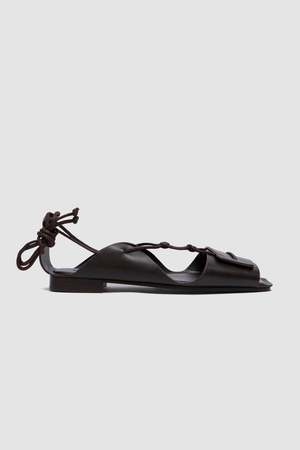 Lemaire Opanka Flat Sandals - Dark Chocolate | Garmentory