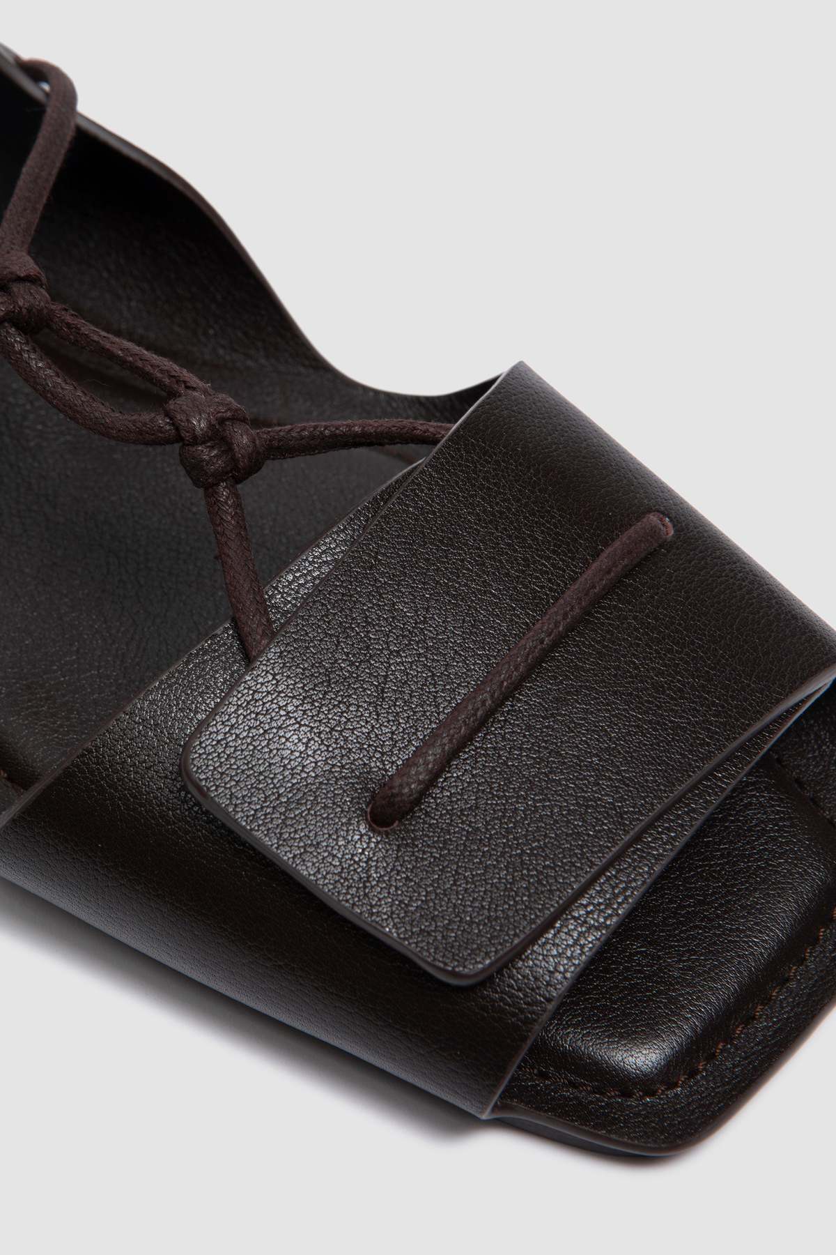 Lemaire Opanka Flat Sandals - Dark Chocolate | Garmentory