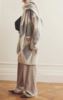 Naadam Luxe Cashmino Diamond Intarsia Kilo Coat - Cement Combo - Thumbnail 2