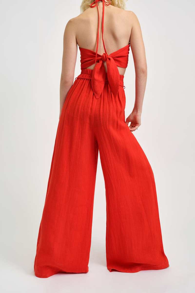 Eliza Faulkner Frankie Halter Top - Red Linen