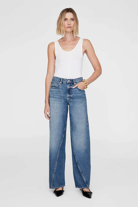 デニム・ジーパン ANINE BING LIGHT BLUE COTTON JEANS Anine Bing Light Blue Cotton Jeans - Washed Blue | Garmentory
