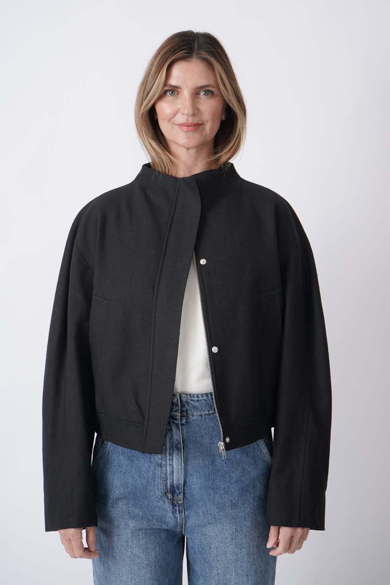 ジャケット Loulou Studio Black single-breasted boucle jacket Loulou Studio Black Koon Jacket Loulou Studio
