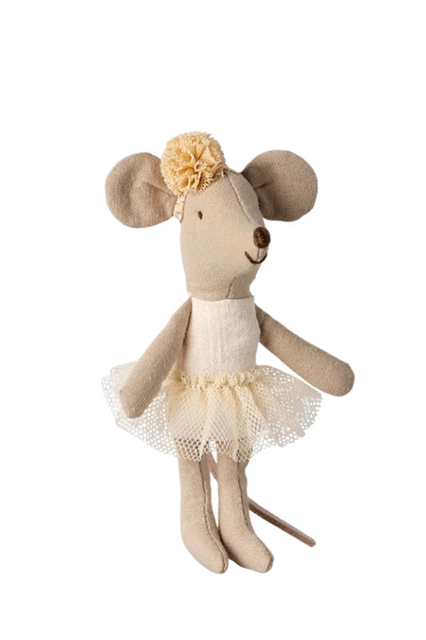 Maileg Ballerina Mouse, Little Sister Toy - Off White
