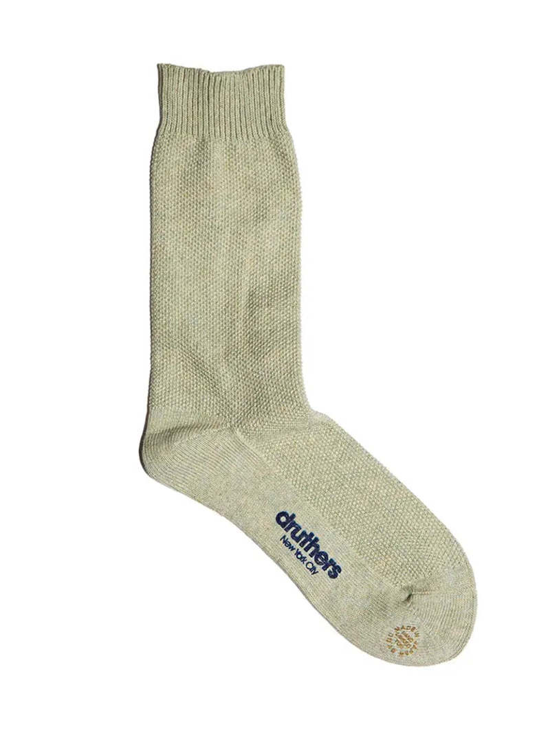 Druthers Pique Knit Crew Sock - Natural Mint