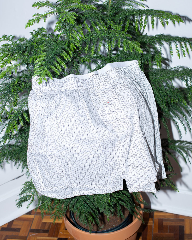 Druthers Organic Cotton Cubes Boxer - White