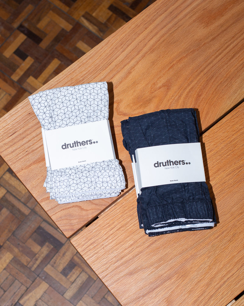 Druthers Organic Cotton Cubes Boxer - White