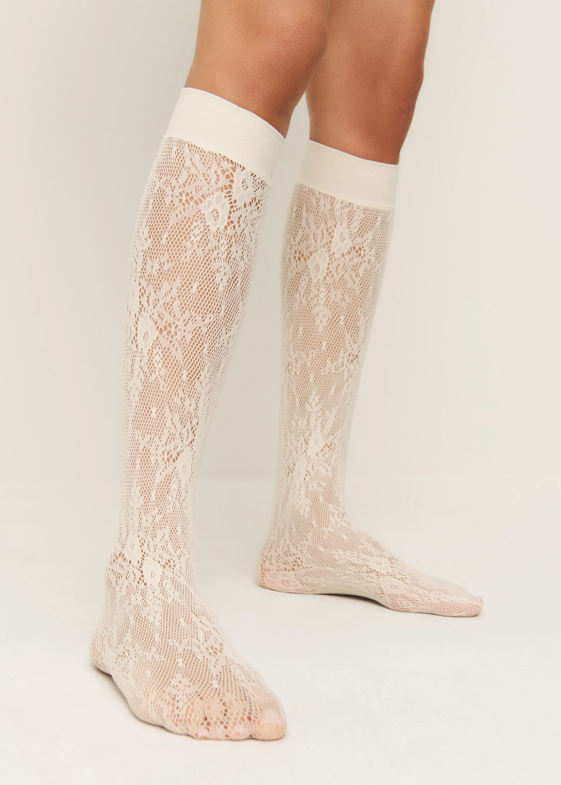 Swedish Stockings Rosa Lace Knee Highs - Ivory