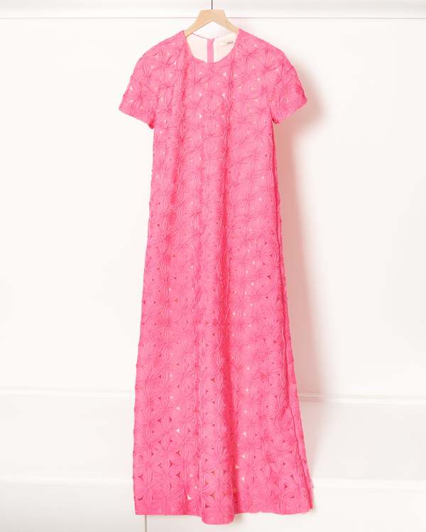 organza dress with allover floral embroidery Off-the-Shoulder Floral Maxi Organza Dress  HAREM's Brides