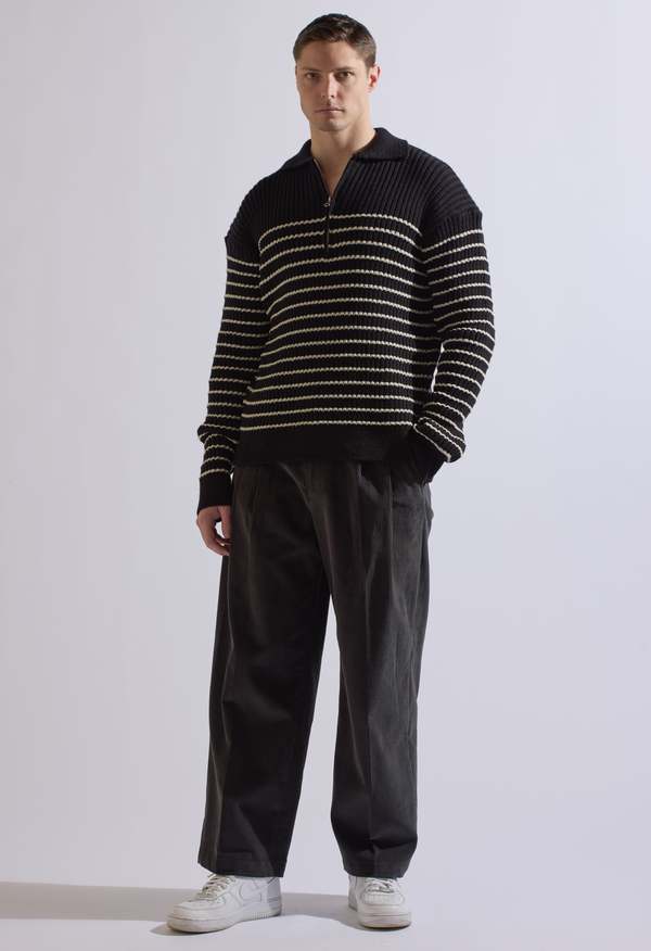 The NKC Store Hudson Half-Zip Sweater - Black