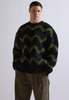 The NKC Store Zig Zag Sweater - Black/Green - Thumbnail 1
