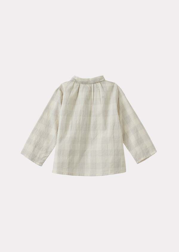 Caramel Aloe Baby Shirt - White / Black Check