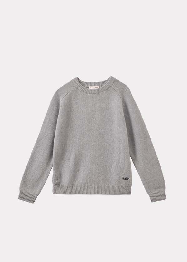 KIDS Caramel Fennel Children's Cashmere Jumper - Pale Grey