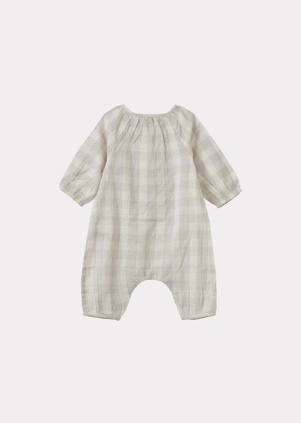 KIDS Caramel Populus Baby Romper - White / Black Check KIDS Caramel Populus Baby Romper - White / Black Check