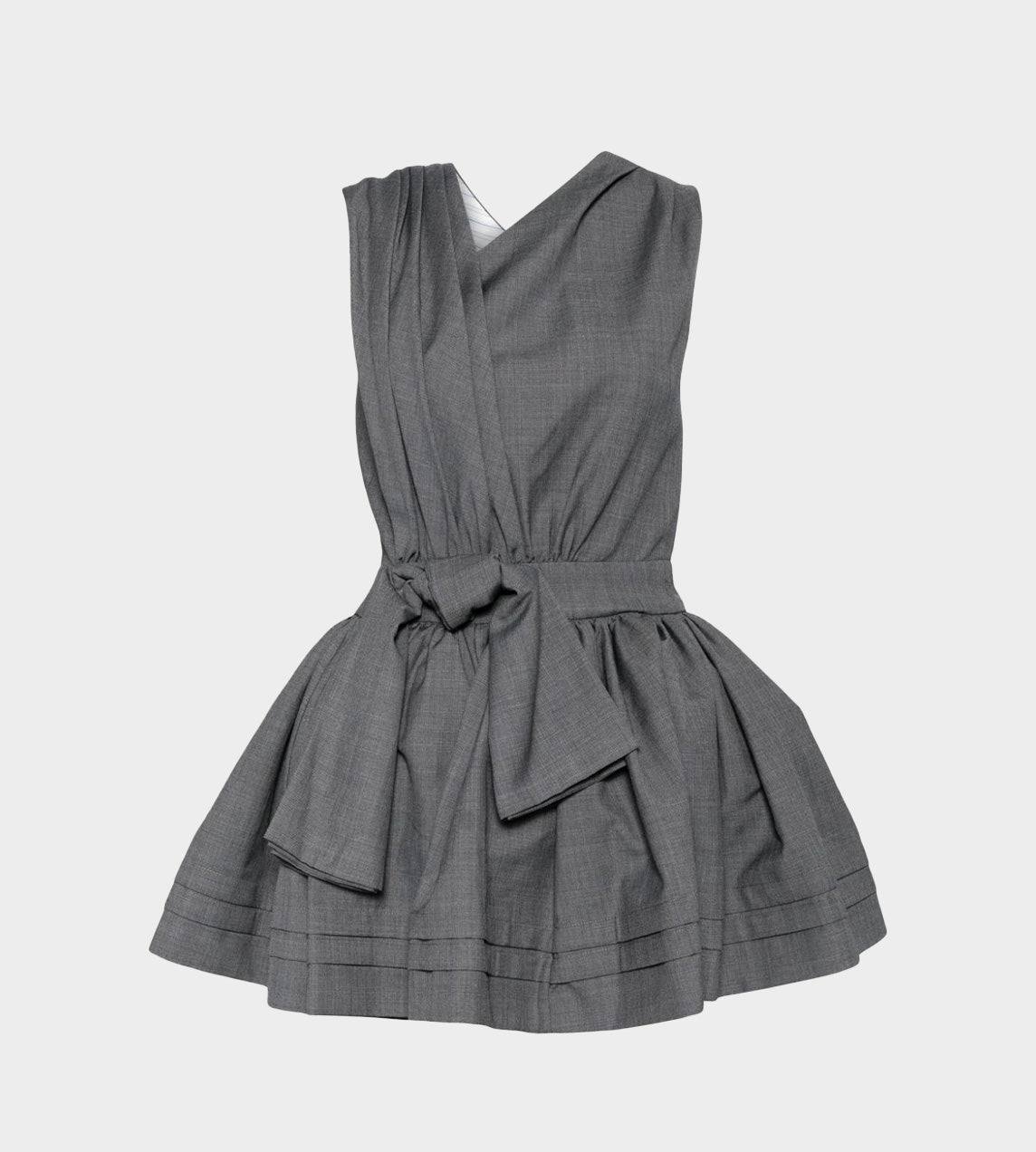 ワンピース AM1397 Chuchu pleats ribbon dress Gray 新品 Chuchu pleats ribbon dress gray の通販 by みーやんshop