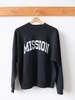Best Regards - Upcycled Destination Goods Mission Varsity Sweatshirt - Black - Thumbnail 1