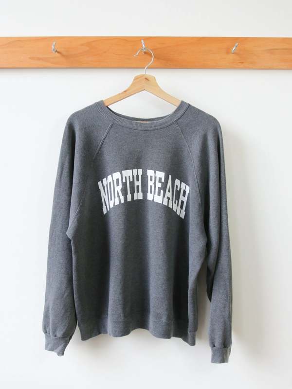 Best Regards - Upcycled Destination Goods North Beach Varsity Sweatshirt - Gray