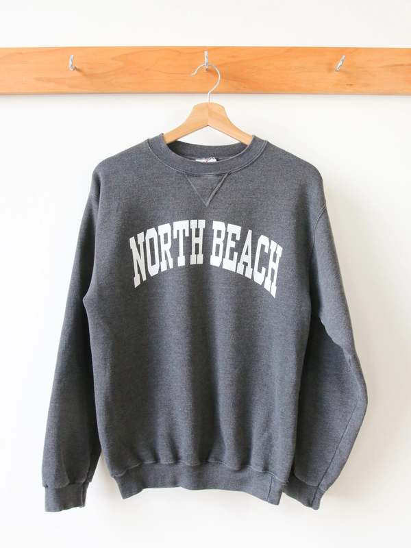 Best Regards - Upcycled Destination Goods North Beach Varsity Sweatshirt - Gray