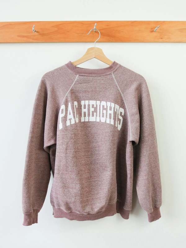 Best Regards - Upcycled Destination Goods Pac Heights Varsity Sweatshirt - Brown