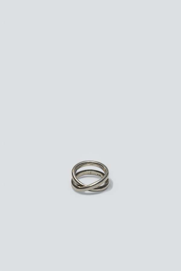 Crescent Ring Silver Band Beaded Bridge Gold Silver Large - Amy Tamblyn main image 0