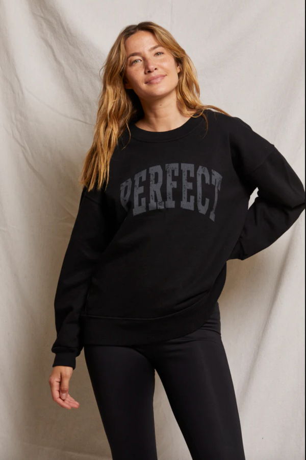 PERFECTWHITETEE "Perfect" Cotton Pullover Sweatshirt - Black