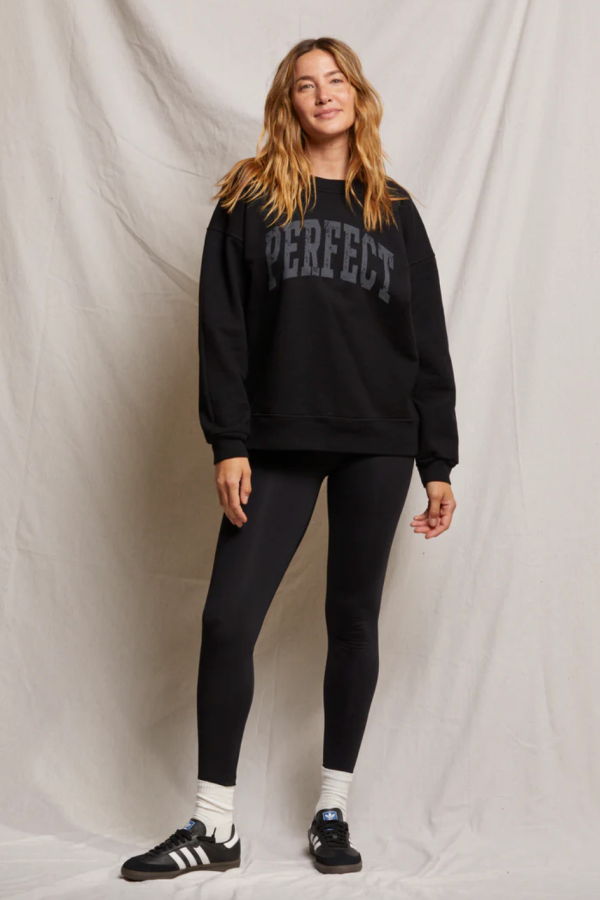 PERFECTWHITETEE "Perfect" Cotton Pullover Sweatshirt - Black