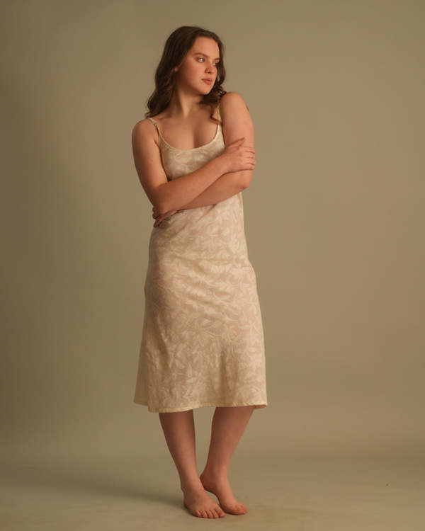 Romrom White Vine Slip Dress