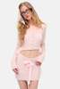 For Love & Lemons Chenille Cable Knit Mini Skirt - Pink - Thumbnail 1