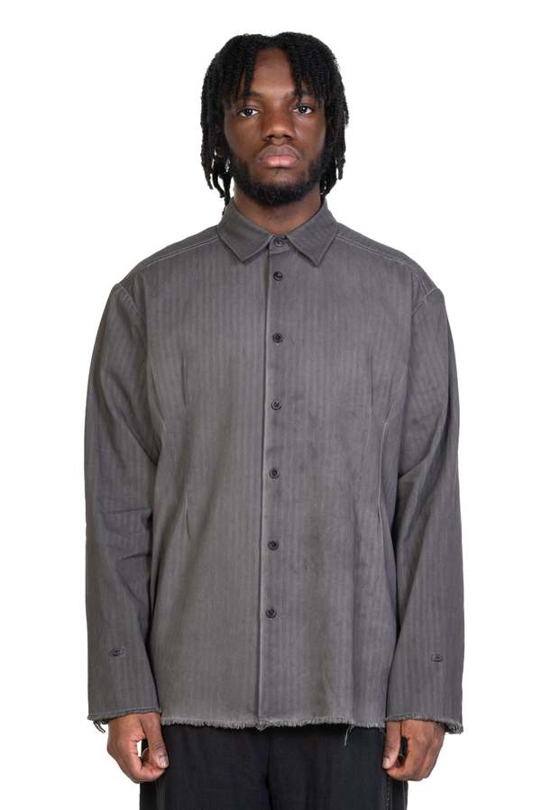 Professor.E Dyed Linen Shirt - Grey | Garmentory