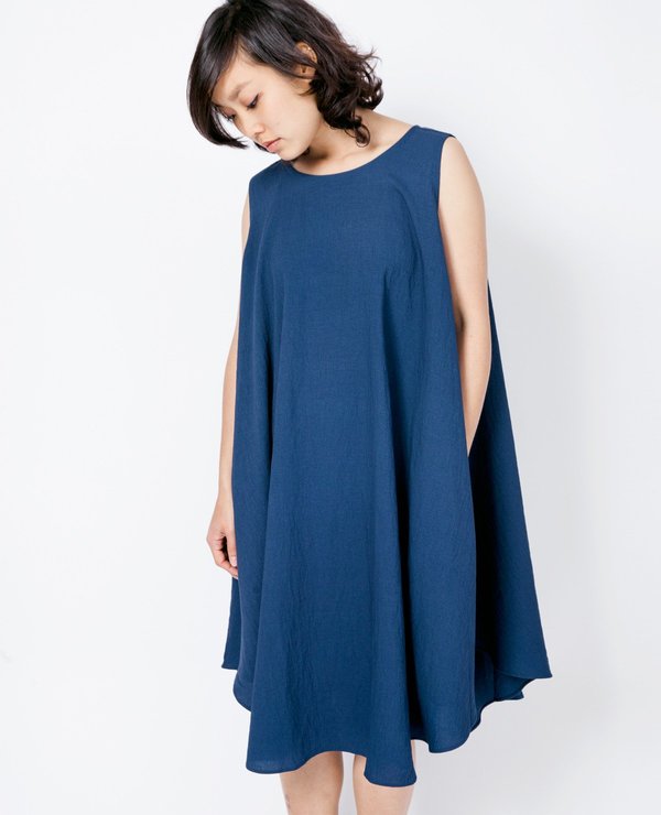 blue tent dress Short Sleeve Slate Blue Wedding Dresses for Photography VW1116 – Viniodress main image 1